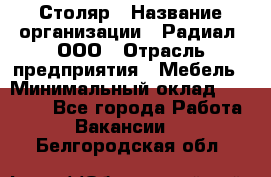 Столяр › Название организации ­ Радиал, ООО › Отрасль предприятия ­ Мебель › Минимальный оклад ­ 30 000 - Все города Работа » Вакансии   . Белгородская обл.